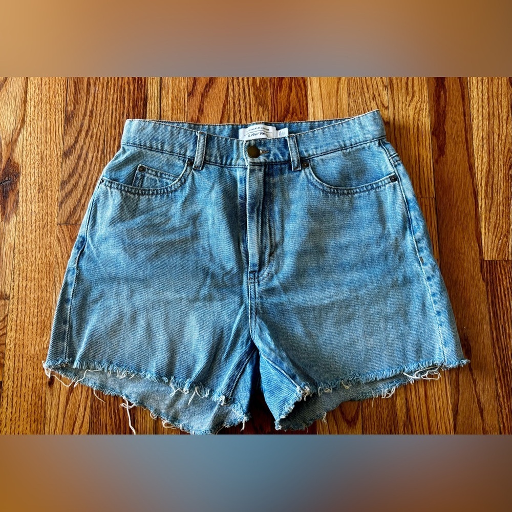 & Other Stories High-Rise Light Blue Denim Cutoff Shorts - Euro Size 28